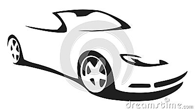 Vector silhouette sports car Vector Illustration