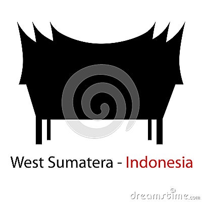 Silhouette of West Sumatera Traditional Building Vector Illustration