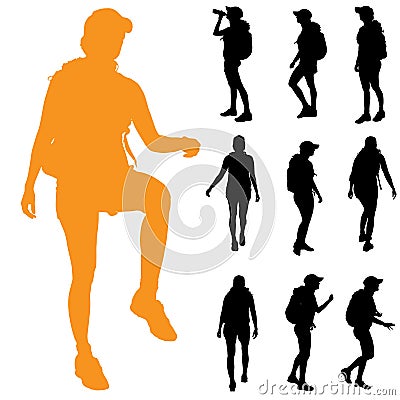 Vector silhouette of woman. Vector Illustration