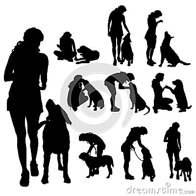 Vector silhouette of woman. Stock Photo