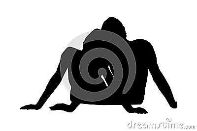Silhouette of a couple of enamored illustration eps10 Vector Illustration