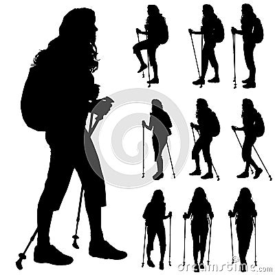 Vector silhouette of woman. Vector Illustration