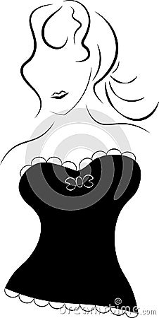 vector silhouette woman in the sexy swimdress Vector Illustration