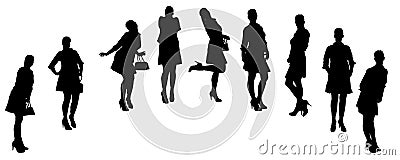 Vector silhouette of a woman. Vector Illustration