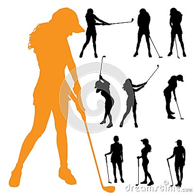 Vector silhouette of a woman. Vector Illustration