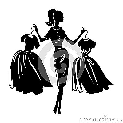 Vector silhouette of women Vector Illustration