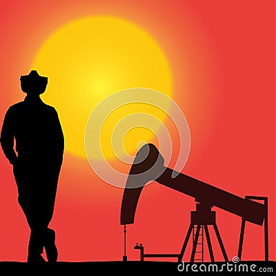 Vector silhouette of a worker. Vector Illustration