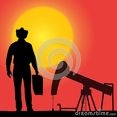 Vector silhouette of a worker. Vector Illustration