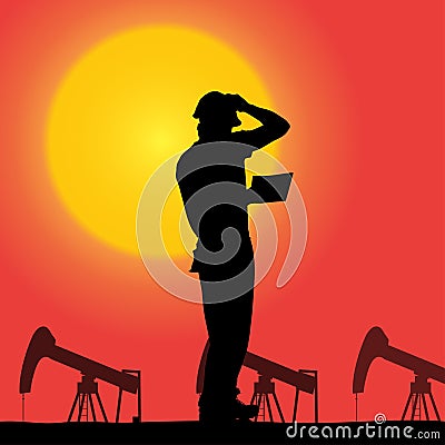 Vector silhouette of a worker. Vector Illustration