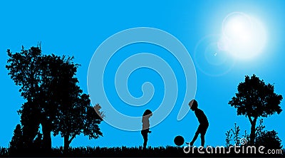 Vector silhouettes of children. Vector Illustration