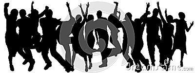 Vector silhouettes of dancing people. Vector Illustration