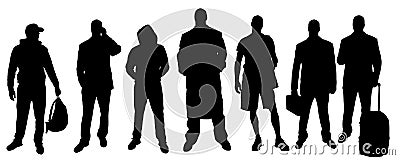 Vector silhouettes of different people. Vector Illustration
