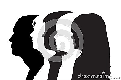 Vector silhouettes family. Vector Illustration