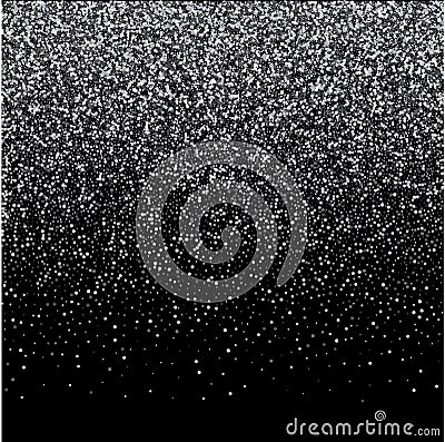 Vector silver glowing light glitter background. Christmas white magic lights background. Vector Illustration