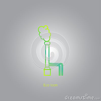 Vector simple eco related outline gradient icon of geothermal energy station. Vector Illustration