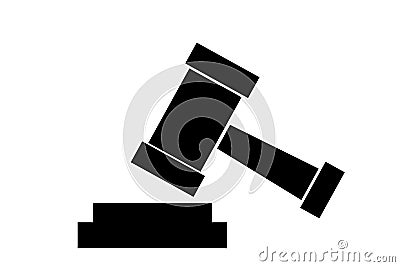 Vector Simple Icon Gavel or Hammer Judge Vector Illustration
