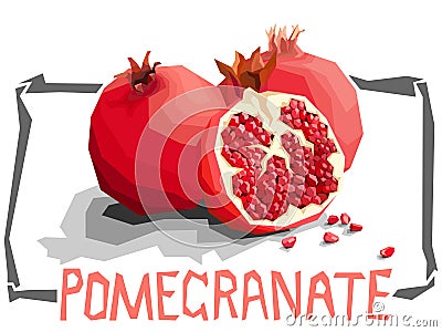 Vector simple illustration of pomegranates garnet. Vector Illustration