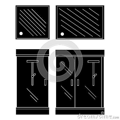 Vector simple illustration of shower cabin. Plumbing elements for design and web. Vector Illustration