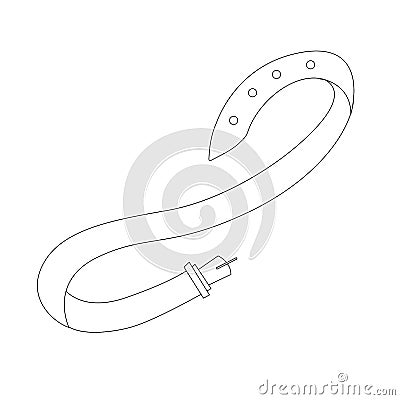 An outline drawing of a belt or garment belt. Cartoon Illustration