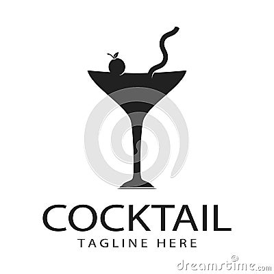 Vector Simple Logo Cocktail Vector Illustration