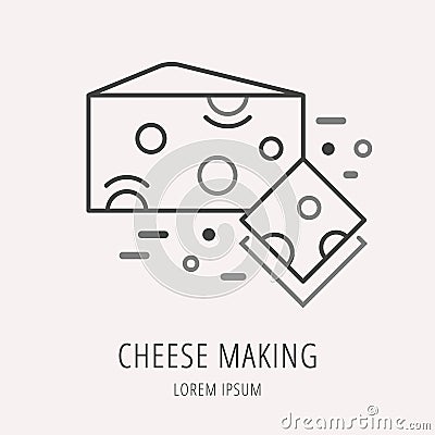 Vector Simple Logo Template Cheese Making Stock Photo