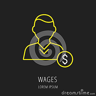 Vector Simple Logo Template Wages Stock Photo