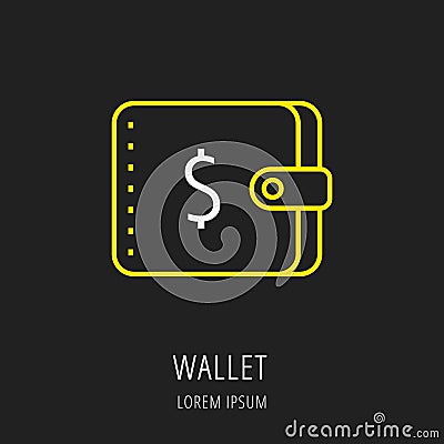 Vector Simple Logo Template Wallet Stock Photo