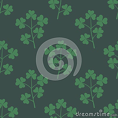 Vector simple and lovely green petal leaf seamless Vector Illustration