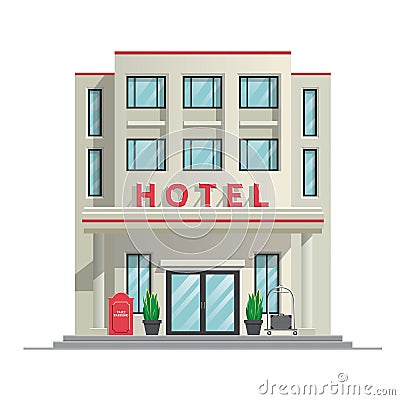 Simple modern hotel building Vector Illustration