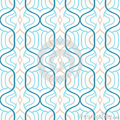 Vector simple Moroccan pattern in blue and white Vector Illustration