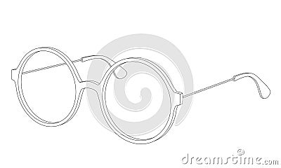 Vector simple round glasses, spectacles Vector Illustration