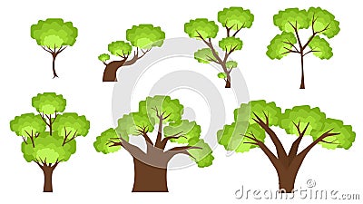 VECTOR SIMPLIFIED TREE BUNCH . FOR INFOGRAPHICS Vector Illustration