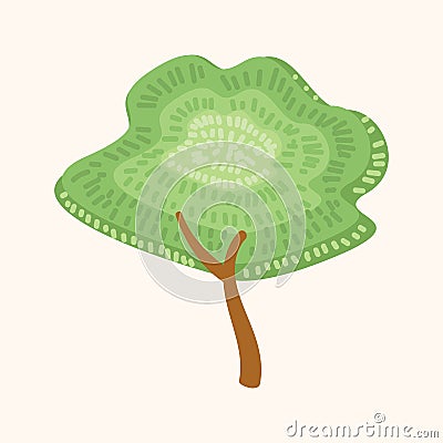 Vector simplified tree image, eco friendly minimalistic tree Vector Illustration