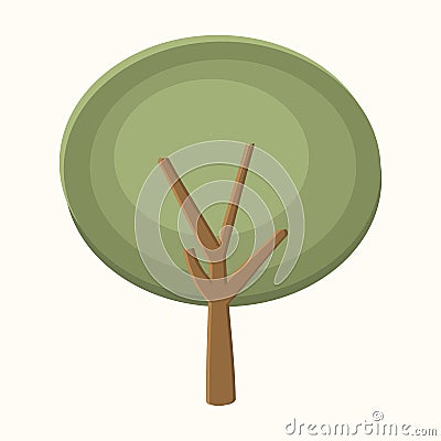 Vector simplified tree image, eco friendly minimalistic tree Vector Illustration