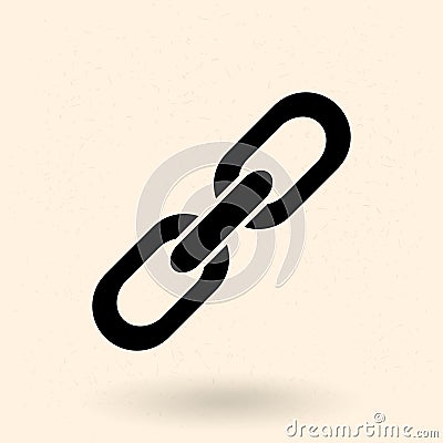 Vector Single Basic Link Icon - Chain with 3 units Vector Illustration