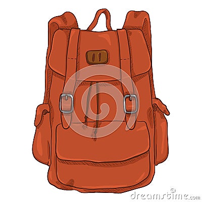 Vector Single Cartoon Hiking Backpack Vector Illustration