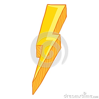 Vector Single Cartoon Illustration - Yellow Thunder Lighting Symbol Vector Illustration