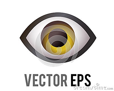 Vector single human eye, looking forward icon Vector Illustration