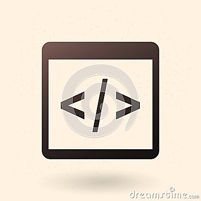 Vector Single Icon - Programming Source Code Vector Illustration