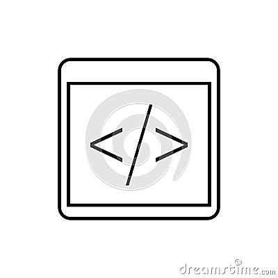Vector Single Icon - Programming Source Code Vector Illustration