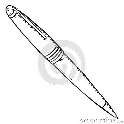 Vector Single Sketch Fountain Pen Vector Illustration