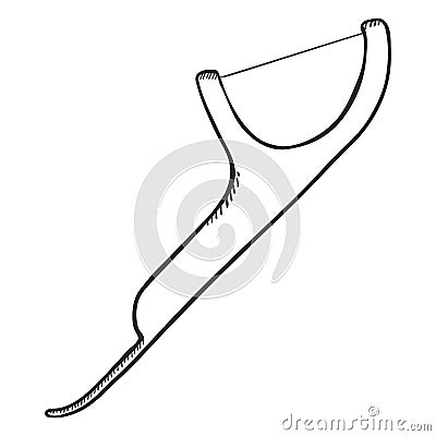 Vector Single Sketch Illustration - Dental Floss Device Vector Illustration