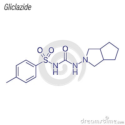 Vector Skeletal formula of Gliclazide. Drug chemical molecule Stock Photo