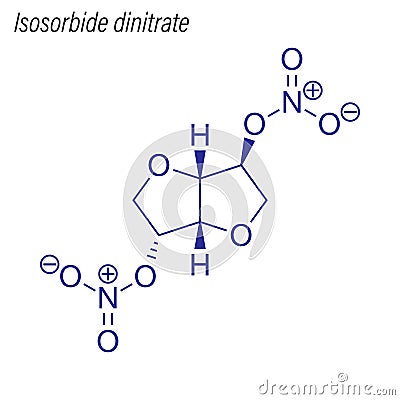 Vector Skeletal formula of Isosorbide dinitrate. Drug chemical m Stock Photo