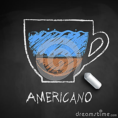 Vector sketch of Americano coffee Vector Illustration