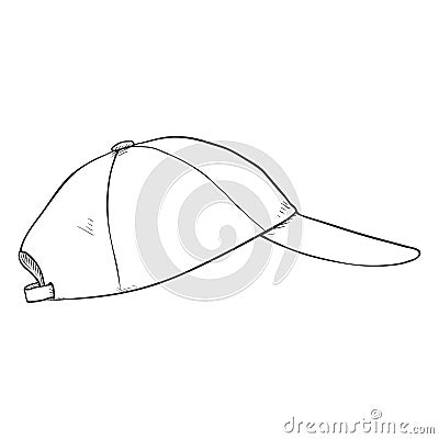 Vector Sketch Classic Blank Baseball Cap. Vector Illustration