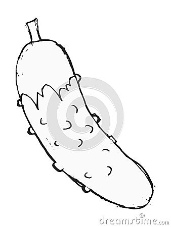 Vector sketch of cucumber Cartoon Illustration