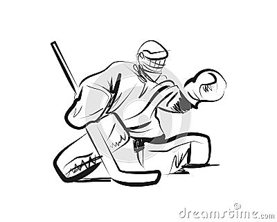 Vector sketch hockey goalie Vector Illustration