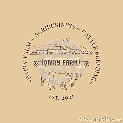 Dairy Farm logo Vector Illustration