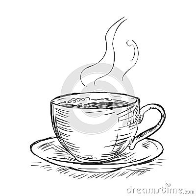 Vector sketch illustration - cup of coffee Vector Illustration